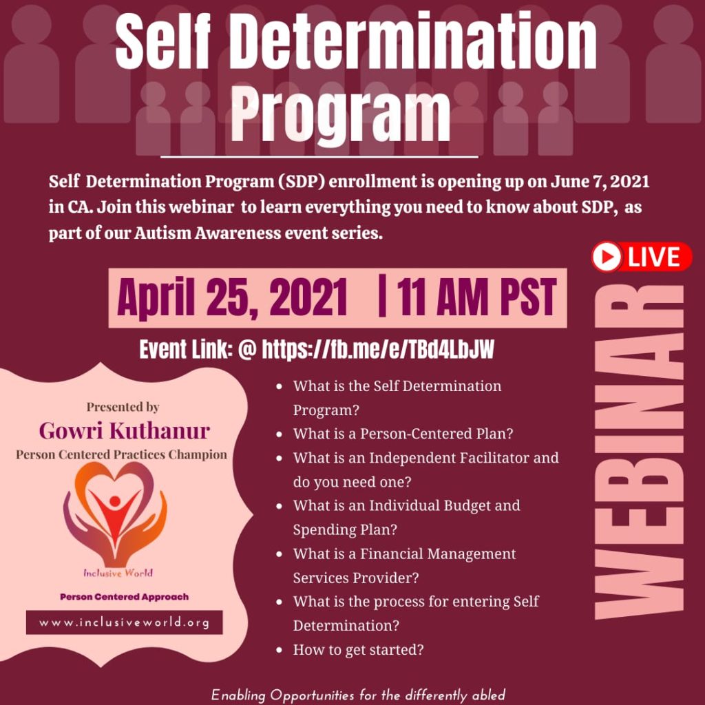 Webinar on Self Determination Program by Gowri Kuthanur Inclusive World